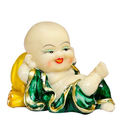 India Desire : Buy Yellow & Green Polyresin Laughing Buddha Idol At Rs 139 From Pepperfry [Selling Price Rs 407]